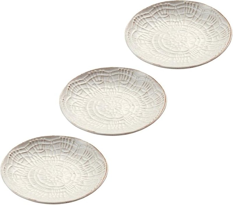画像1: ◯西海陶器 波佐見焼 「 Doily 」 プレート (M) 直径13.5cm 3枚セット 46262 [ B00FB4V7MK / 4965451462622 / ] (1)