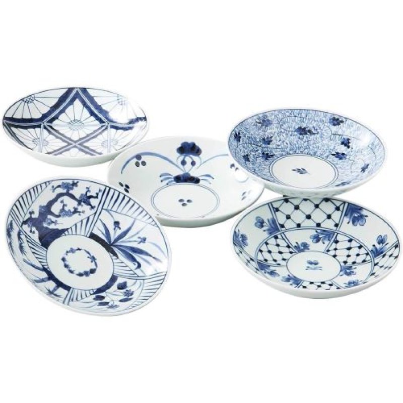 画像1: 〇西海陶器 波佐見焼 浅鉢揃 化粧箱入 5枚セット [ B07NGY6TVJ / 4965451528014 / / ] (1)