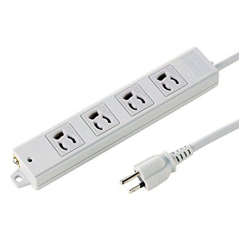 画像1: サンワサプライ(Sanwa Supply) 工事物件タップ(4個口・2m) TAP-KS4-2 [ B08WWJDD6S / 4969887826355 / TAP-KS4-2 ] (1)