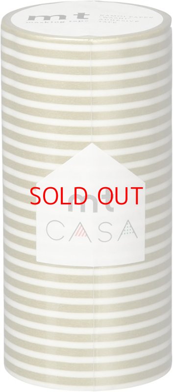 画像1: ◯カモ井加工紙 mt CASA マスキングテープ 100mm ボーダー・金 MTCA1111 [ B07JG26WBS / 4971910221891 / ] (1)