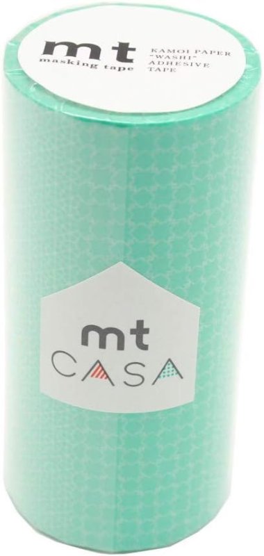 画像1: ◯カモ井加工紙 mt CASA マスキングテープ 100mm ラインパターン・グリーン MTCA1122 [ B07B2LDX3P / 4971910222003 / ] (1)