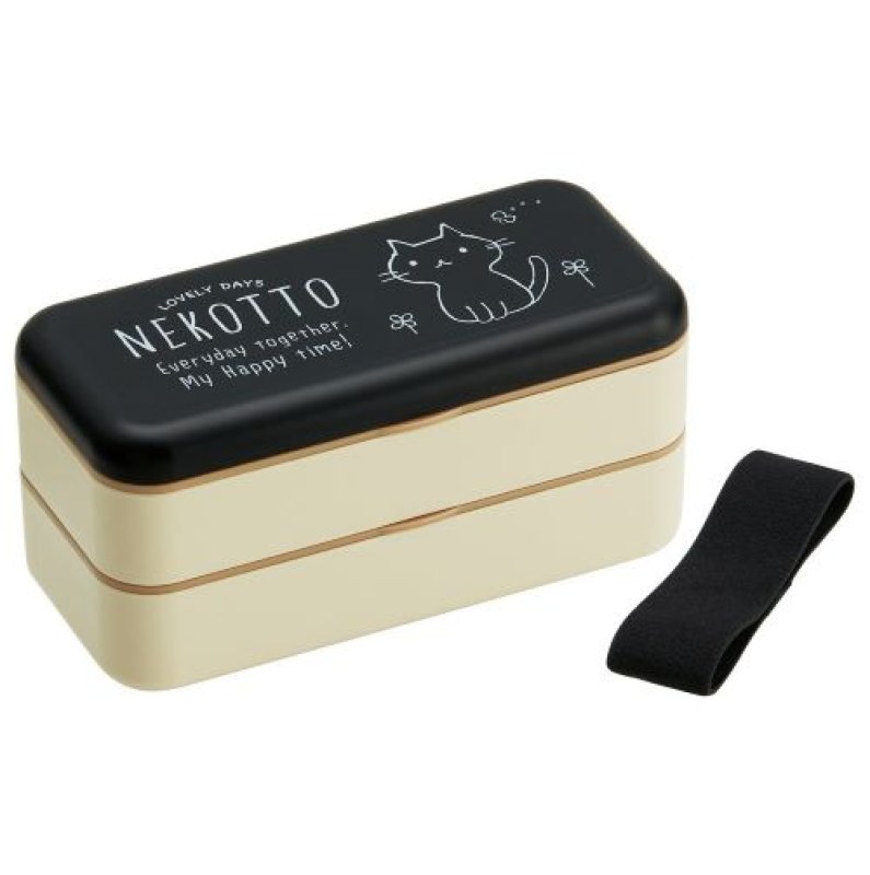 画像1: スケーター(Skater) シンプル ランチボックス 600ml 2段 銀イオン Ag+ 抗菌 弁当箱 日本製 ねこっと SLBW6AG-A [ B093B5H6KK / 4973307531453 / ] (1)