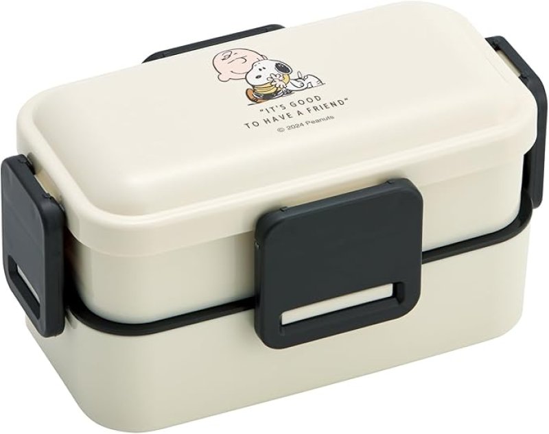 画像1: ◇スケーター(Skater) 弁当箱 2段 600ml 女性用 抗菌 ふんわり盛れる ドーム型フタ 日本製 スヌーピー バッジ PFLW4AG68791 [ B0DJLK2F7D / 4973307687914 / / 7385957 ] (1)