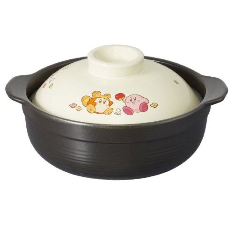 画像1: スケーター(Skater) 土鍋 6号 電子レンジ対応 陶器製 星のカービィ ピクニック CDN18-A [ B0F5VZXR1V / 4973307701818 / CDN18-70181 ] (1)