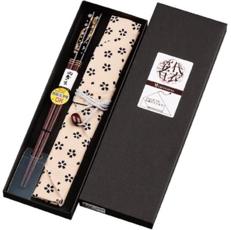 画像1: ◯サンライフ 天丸桜吹雪&小花箸袋セット(男) 23cm 703502 [ B003OBS63K / 4974263703502 / ] (1)