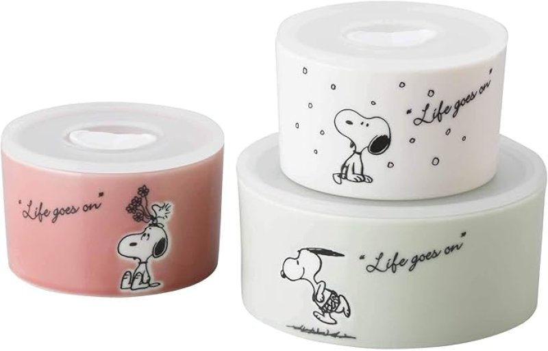 画像1: 山加商店(Yamakasyoten) PEANUTS(ピーナッツ) シーズン キャニスター (保存容器 レンジパック) 3点セット SN610-82-3 [ B07QS24HFL / 4979855210673 / SN610-82-3 ] (1)