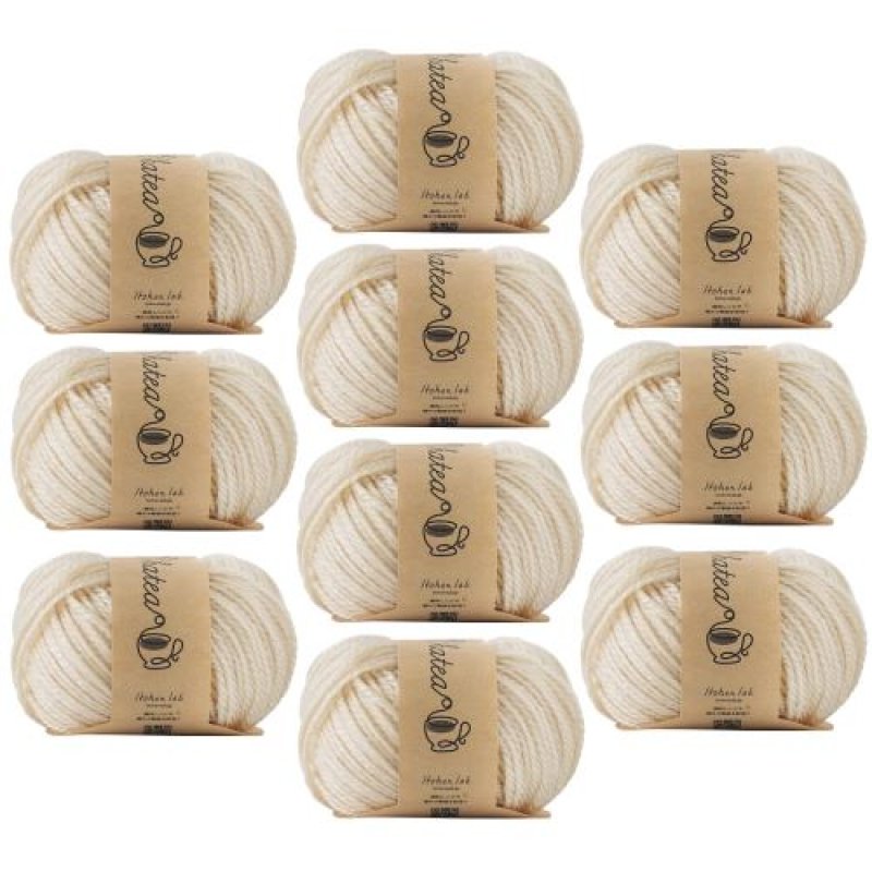 画像1: 原ウール Knitworm 毛糸 10玉セット チャティアクリル並太 並太 30g(約66m) アクリル100% 1.ミルク [ B0C3794XG5 / 4981769204945 / 10506uv20761offwhite ] (1)