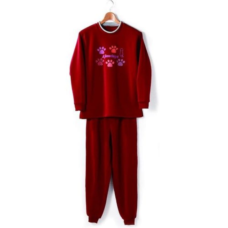 画像1: 〇セルヴァン 裏起毛パジャマ ワイン M〜L [ B014P7PHR4 / 4985697221616 / / L棚 ] (1)