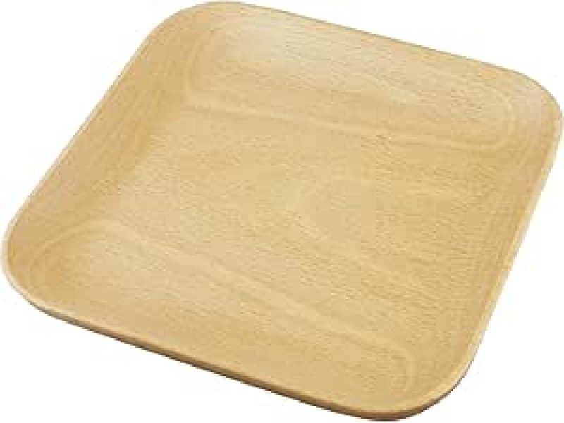 画像1: ◯丸十 木製 食器 皿 プレート 小皿 角皿 スクエア 約14.5cm ブナ ナチュラルウッド V-055 [ B01LYONU9G / 4993007640682 / ] (1)