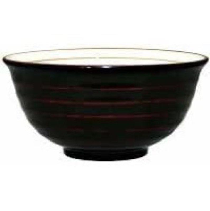 画像1: 〇丸十 陶胎 ロクロ 茶碗 大 溜 [ B0046HLCKK / 4993007696429 / / ] (1)