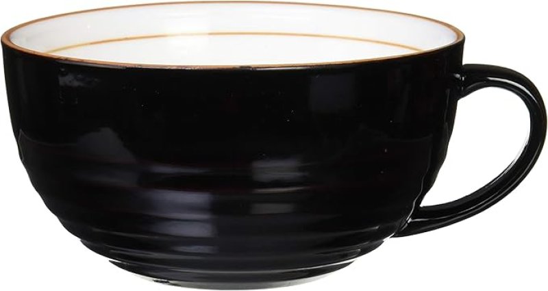 画像1: ◯丸十 陶胎 ロクロ スープカップ 溜 [ B0046HJ0IQ / 4993007696702 / ] (1)