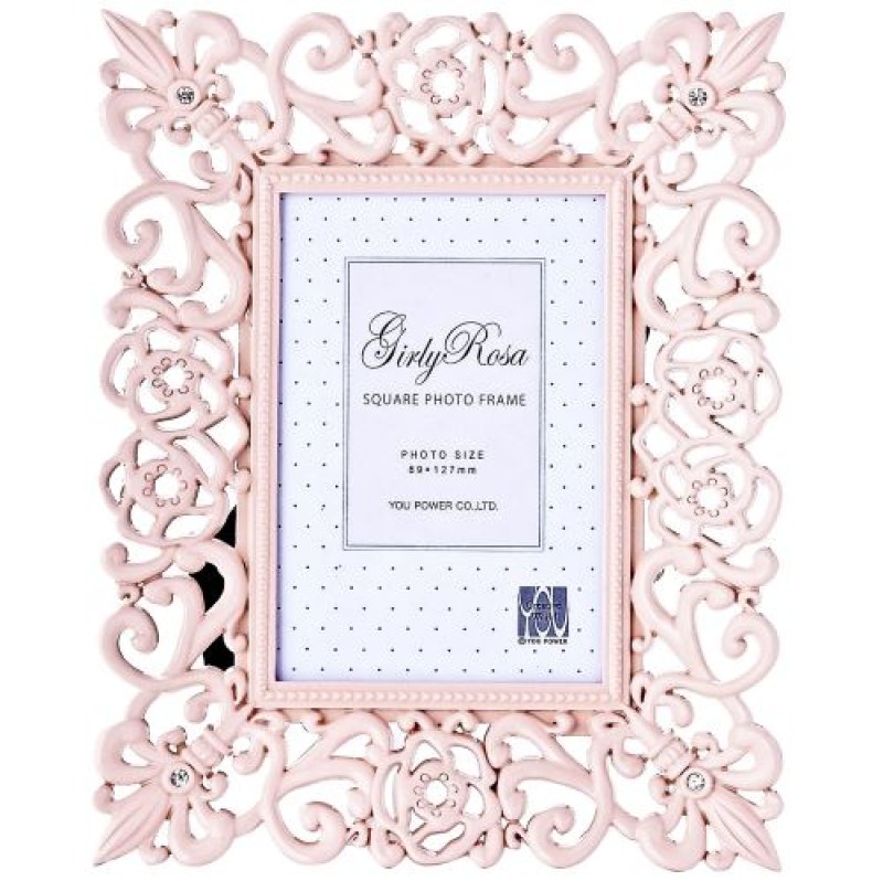 画像1: 〇ユーパワー Girly Rosa ガーリーロザ スクエアーフォトフレーム サービスサイズ ライトピンク GR-02503 [ B004TJ4JXM / 4996953057849 / / ] (1)