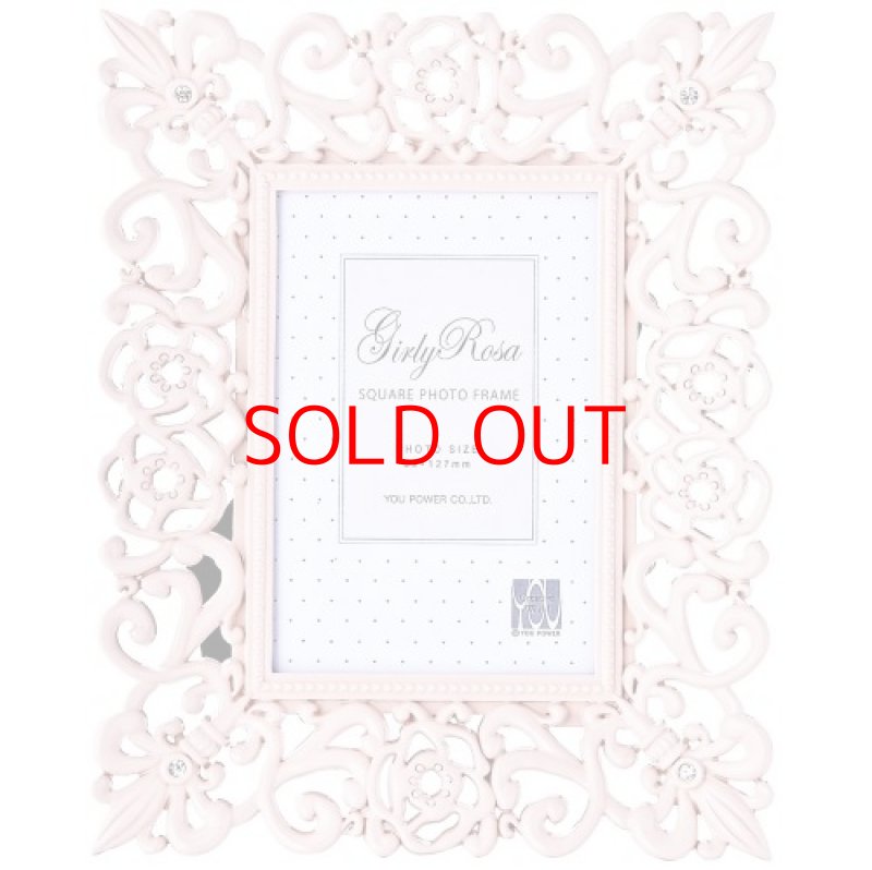 画像1: 〇ユーパワー Girly Rosa ガーリーロザ スクエアーフォトフレーム サービスサイズ ライトピンク GR-02503 [ B004TJ4JXM / 4996953057849 / / ] (1)