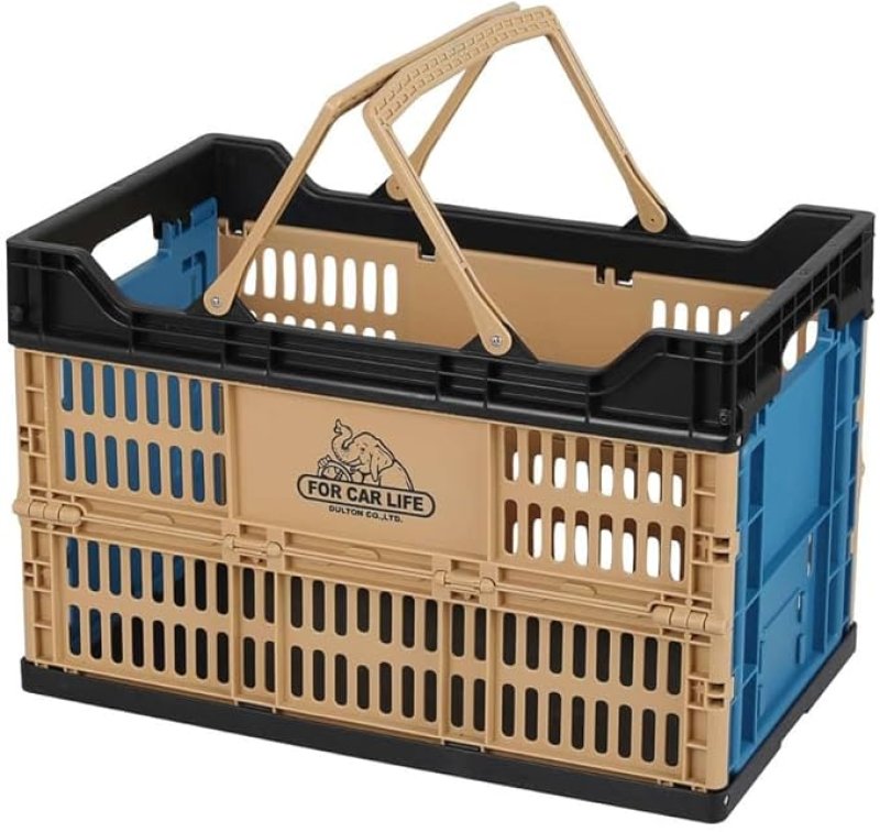 画像1: ダルトン(Dulton) フォールディング ショッピング バスケット 30L コヨーテ/ブルー FOR CAR LIFE V22-0505CO/BL [ B0CVBG3JVD / 4997337092890 / V22-0505CO/BL ] (1)