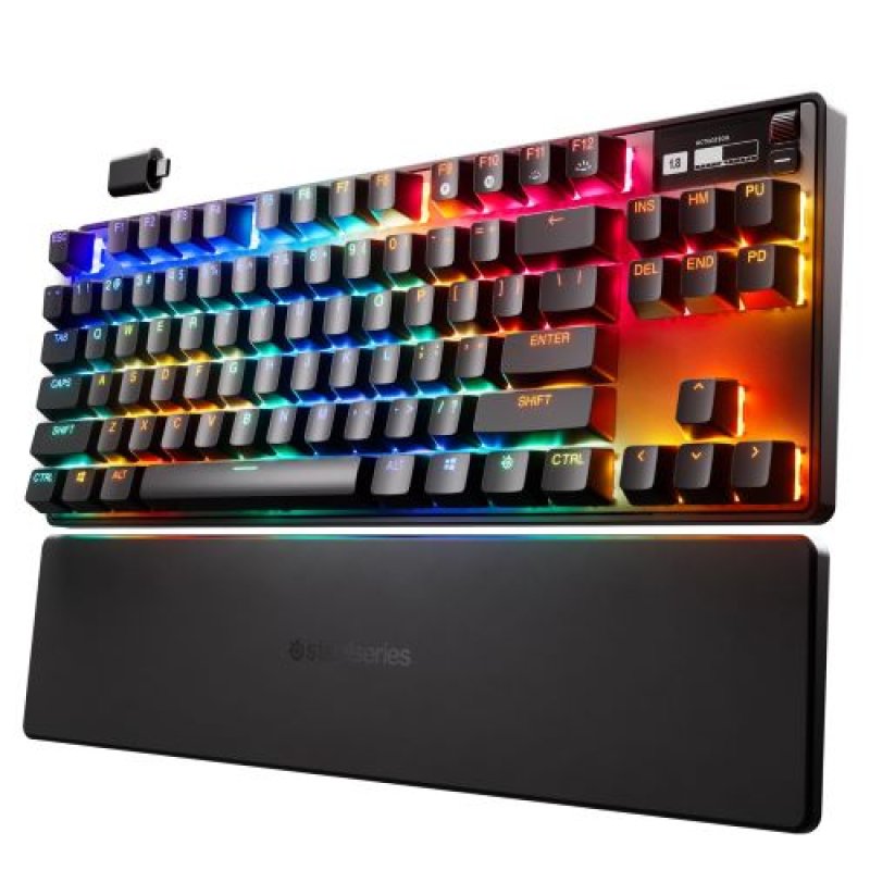 画像1: ◇SteelSeries ラピッドトリガー 搭載 ゲーミングキーボード テンキーレス 無線 ワイヤレス 英語配列 OmniPointスイッチ 有機ELディスプレイ搭載 Apex Pro TKL WL (2023) US 64865 ブラック [ B0BBZV97Z7 / 5707119047289 / / 5288137 ] (1)