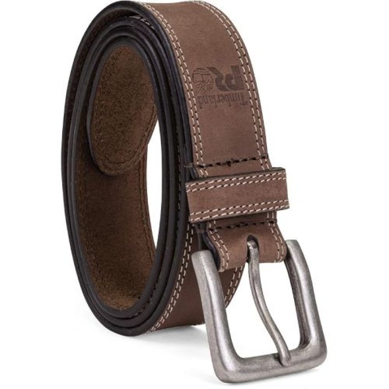 画像1: ★Timberland 38mm Boot Leather Belt Brown 52 [ B07YDHJ3WW / 684835252188 / null.list / 511108 ] (1)