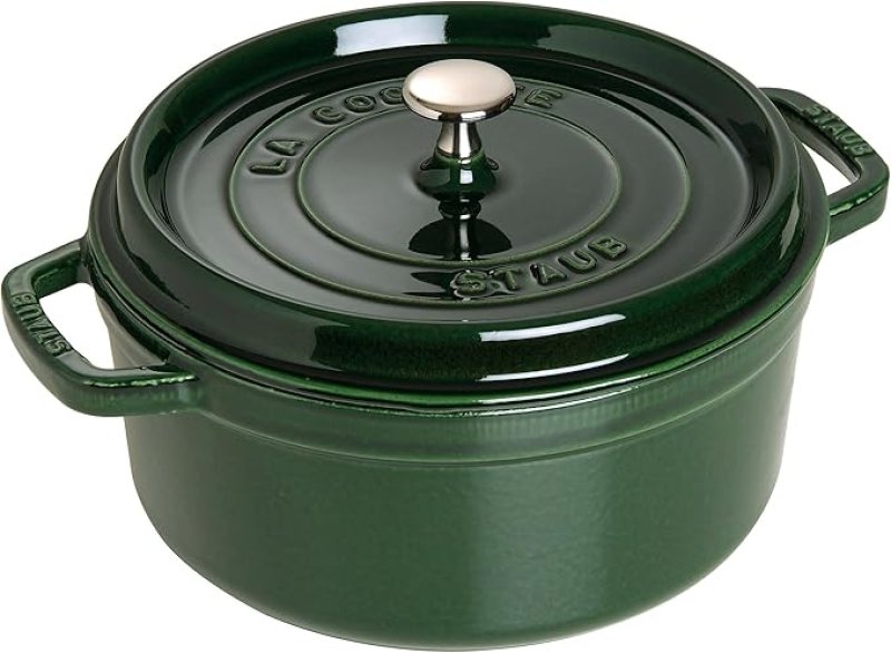 画像1: staub ストウブ 　ピコ ココット ラウンド バジル 26cm 　大きい 両手 鋳物 ホーロー 鍋 IH対応 【日本正規販売品】 La Cocotte Round 40509-358 [ B002WS3MC6 / 787739974290 / 1003977 ] (1)
