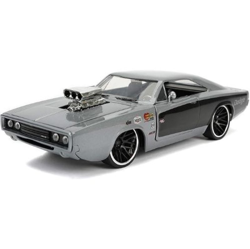 画像1: ◯JADA TOYS ミニカー 1/24サイズ 1970 Dodge Charger R/T (Glossy Grey) [ B085K8HJTC / 801310316689 / ] (1)