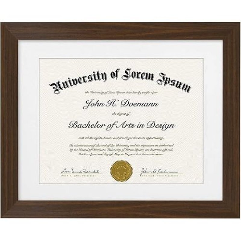 画像1: ★Americanflat 11x14 卒業証書フレーム 割れにくいガラス付き - マット付き8.5x11インチのフレームとして、またはマットなしで11x14インチの書類をディスプレイするのに使用 - レガシーコレクション - 壁用証明書フレーム - ウォールナット [ B08YBD7STV / 810029116176 / / K107 ] (1)