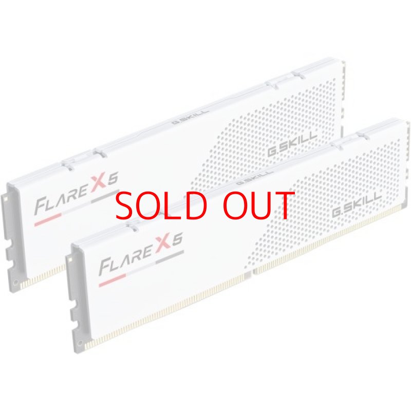 画像1: ★G.SKILL Flare X5シリーズ DDR5 RAM (AMD EXPO) 32GB (2x16GB) 6000MT/s CL28-36-36-96 1.40V デスクトップコンピュータメモリ U-DIMM - マットホワイト (F5-6000J2836G16GX2-FX5W) [ B0DP1V1RD3 / 848354047605 / F5-6000J2836G16GX2-FX5W / 603829 ]【1個ロット】 (1)